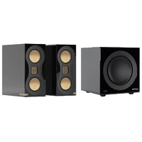 Monitor Audio Studio 89 / Anthra W10 Høyttalerpakke - sort piano