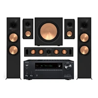 Onkyo NR696 / Klipsch R-800F 5.1 Pakke med receiver og høyttalere - Sort