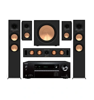 Onkyo NR5100 / Klipsch R-600F 5.1 Pakke med receiver og høyttalere - Sort