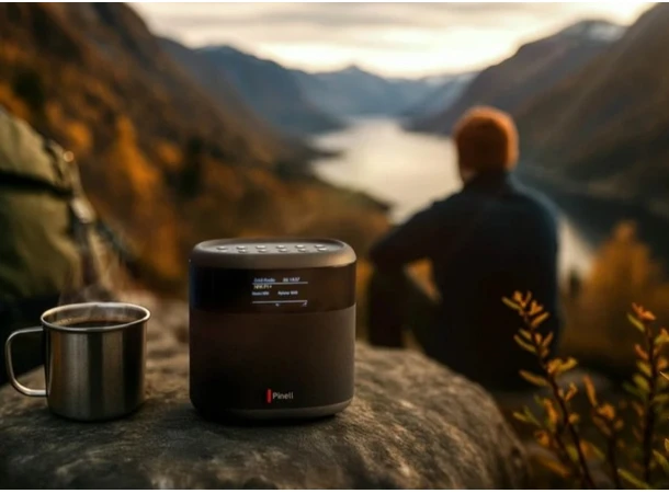Pinell Compact PLUS - Sort Bærbar DAB+ radio med oppladbart batteri 