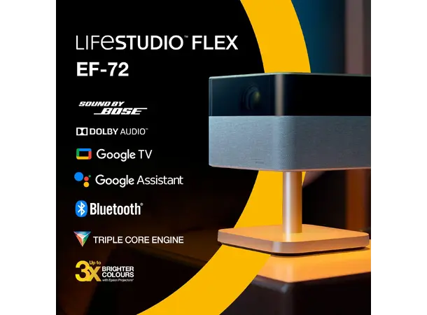 Epson Lifestudio Flex Plus EF-72 Oak 4K Pro-UHD projektor med Google TV 