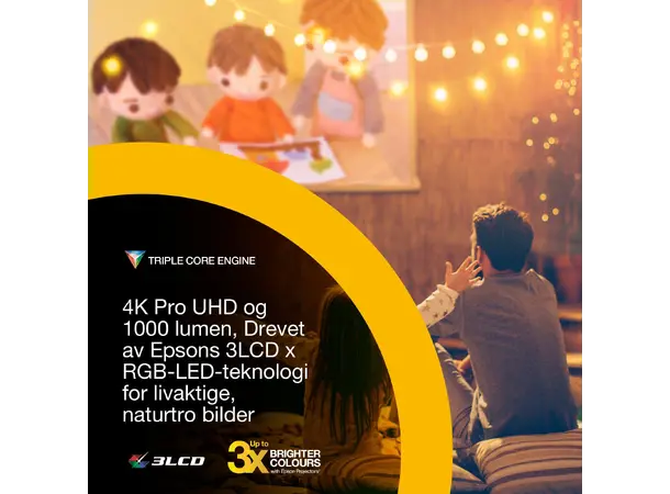 Epson Lifestudio Flex Plus EF-72 Oak 4K Pro-UHD projektor med Google TV 