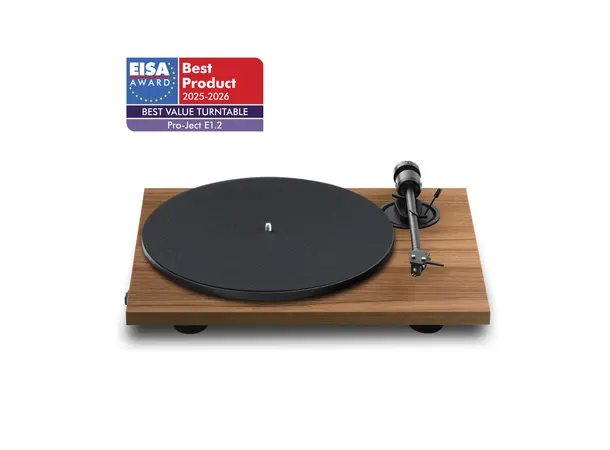 Pro-Ject E1.2 BT - Valnøtt Platespiller med Riaa-trinn og Bluetooth 