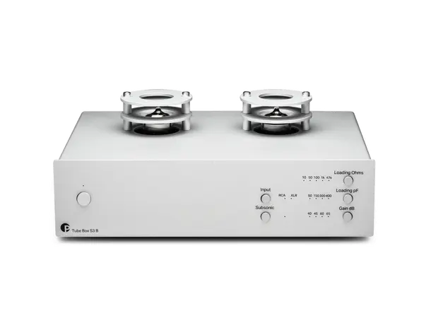 Pro-Ject Tube Box S3 B - Sølv Balansert Riaa-trinn med rør - MM/MC 