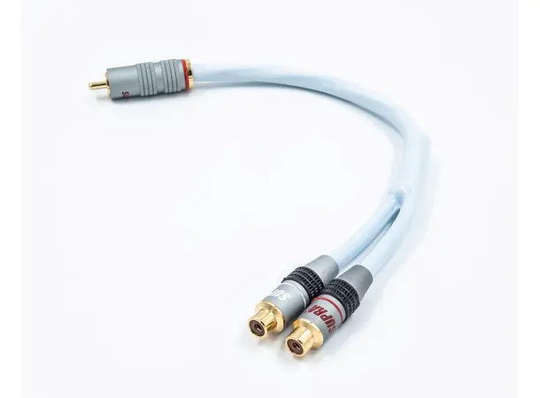 Supra Y-link 1RCA til 2RCA RCA Y-spiltt fra hann til to hunn - 25cm 