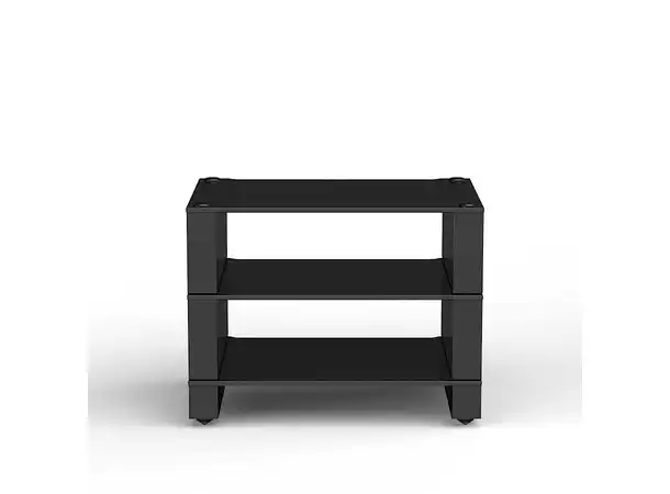 Blok Stax 2G med 3 hyller - Sort Piano Med hyller i sort glass 