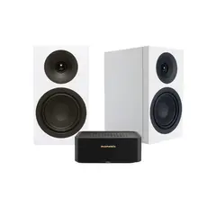Marantz Model M1 og SA Signature 5 Hvit Stereopakke med forsterker og høyttalere