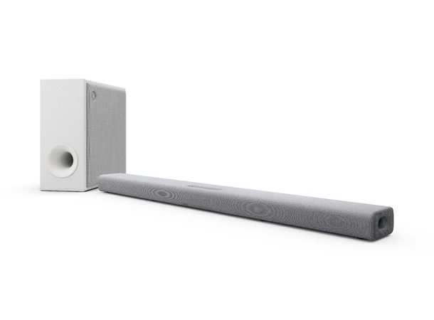 Yamaha True X BAR 50A 7.1 - Lys grå Lydplanke med subwoofer og bakhøyttalere 