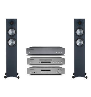 Cambridge AX m/ Monitor Audio Bronze 200 Forsterker, CD, Streamer, H&#248;yttalere