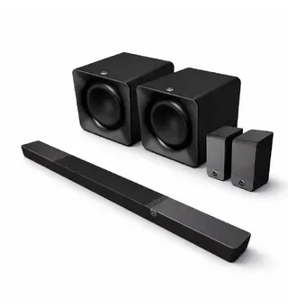 Klipsch Flexus Core 300 7.2.4 System Lydplanke med to subwoofere og bakhøyt.