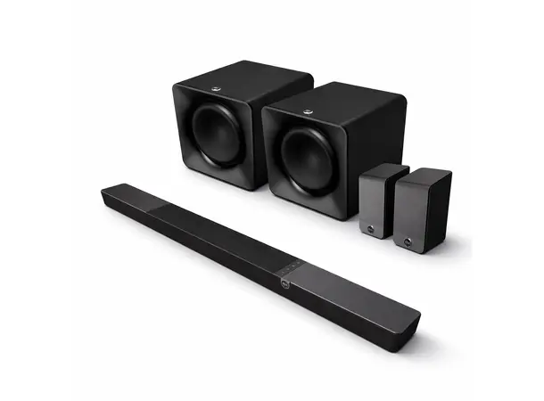 Klipsch Flexus Core 300 7.2.4 System Lydplanke med to subwoofere og bakhøyt. 