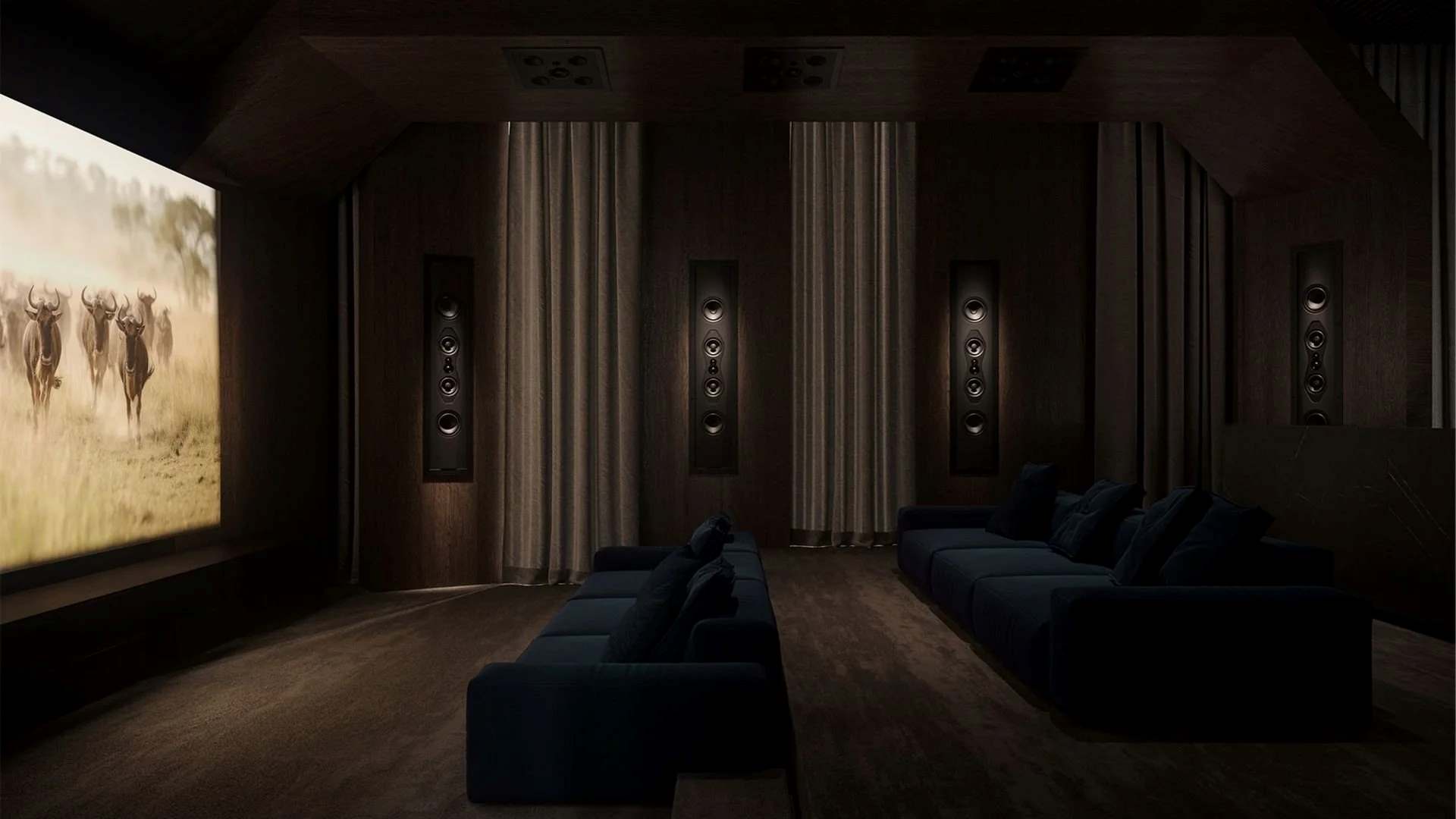 Sonus Faber Atena 15 subwoofer passiv lifestyle bilde i en hjemmekino
