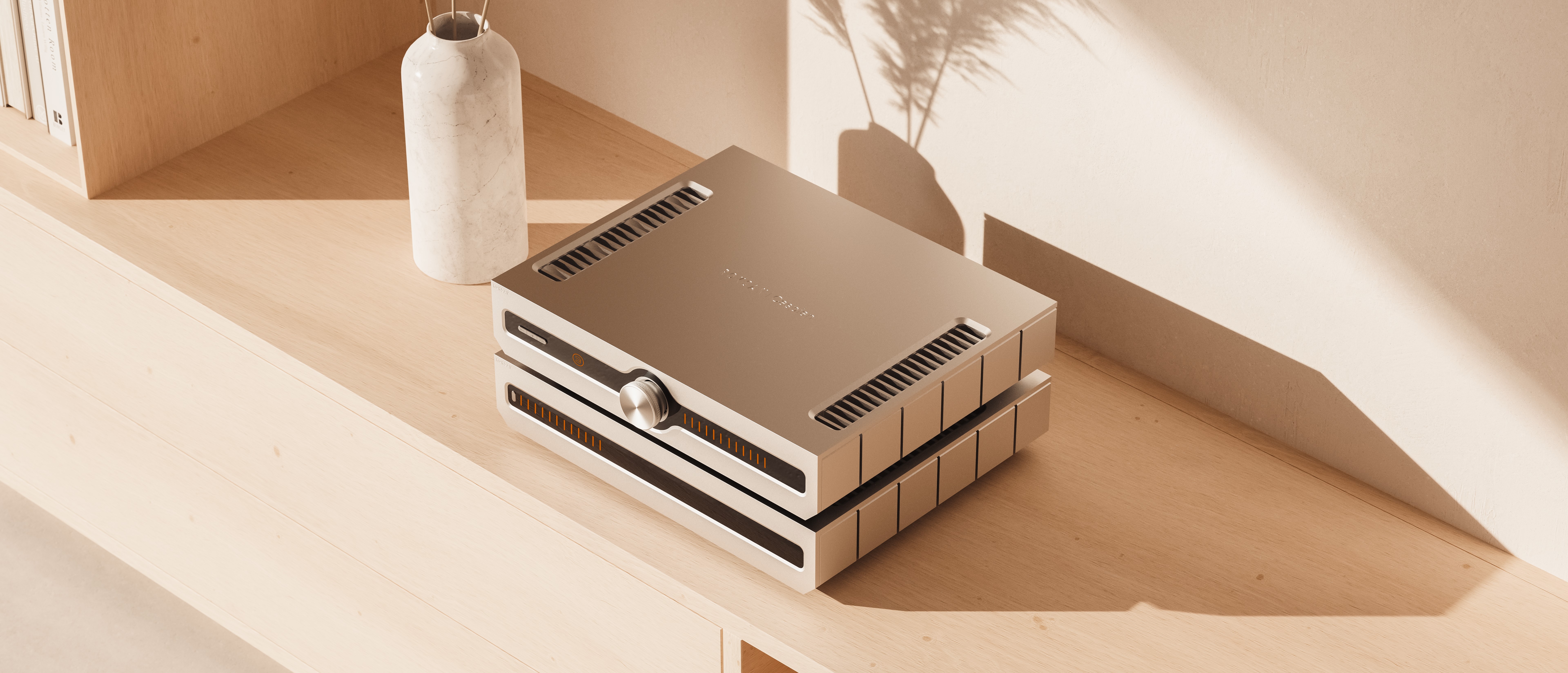 Roksan Caspian 4G lifestyle bilde i stue Power amp effektforsterker