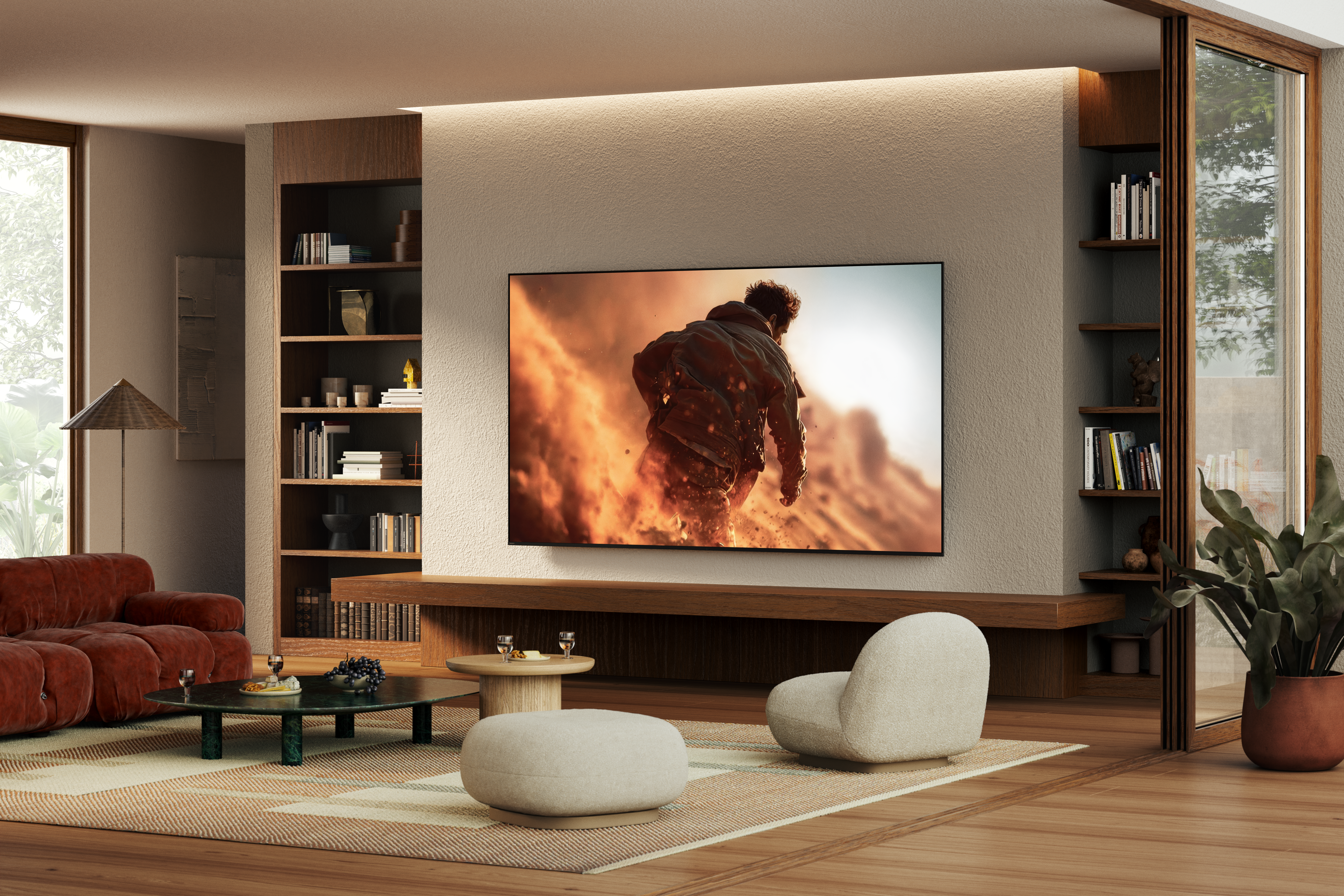 Sony Bravia 7 II RGB True 4k smart-TV lifestyle bilde i stue hjemmekino