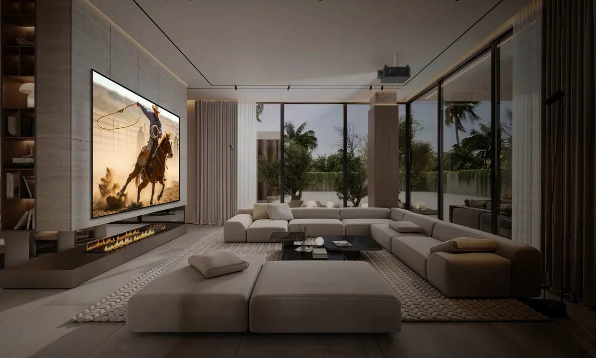 Optoma uhz78lv lifestyle bilde i stue